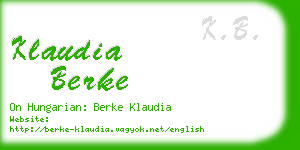 klaudia berke business card